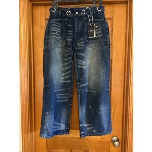 Flamingals Women's Barrel Leg Jeans Paint Splatter Sz Medium